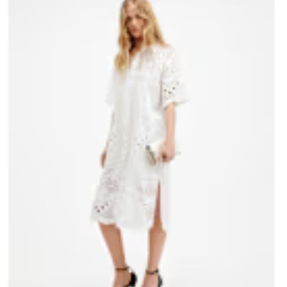 Meria Broderie Midi Dress